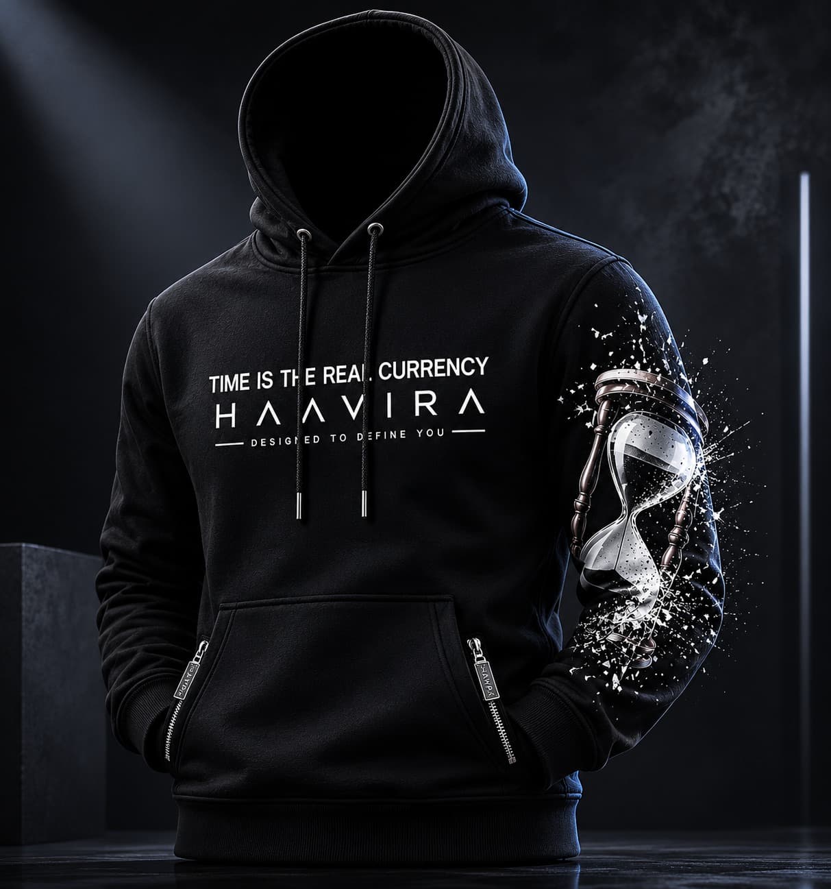 HAAVIRA Time Is The Real Currency Hoodie — Front
